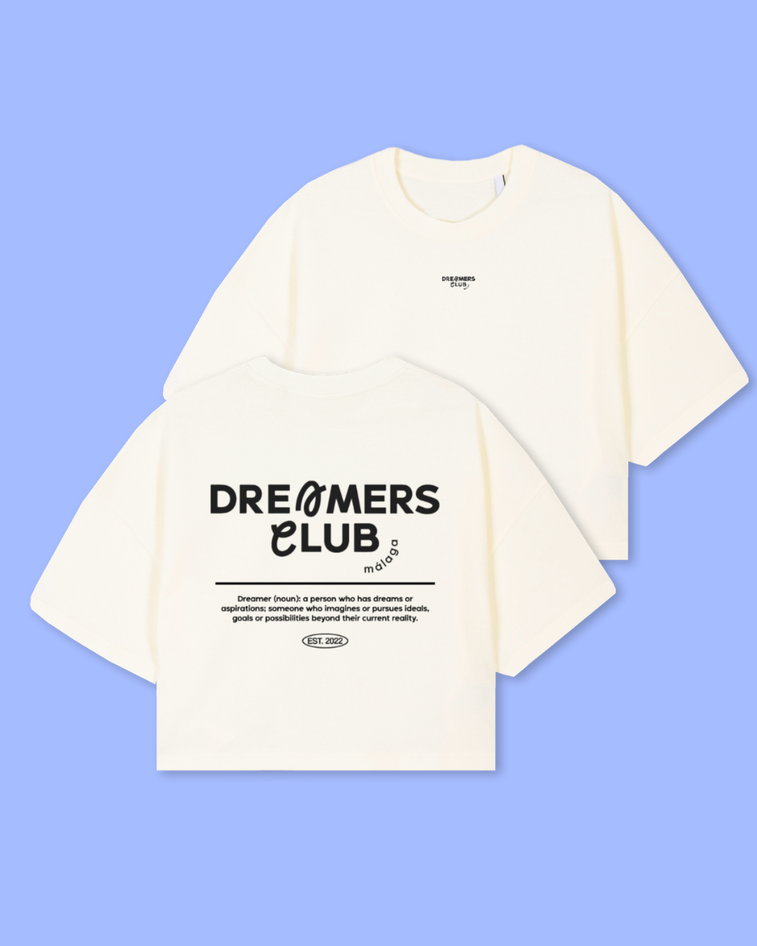 Dreamers Club Cropped Tee, Cream
