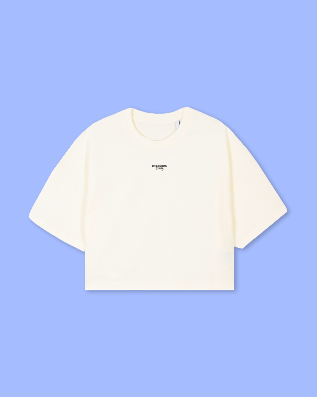 Dreamers Club Cropped Tee, Cream