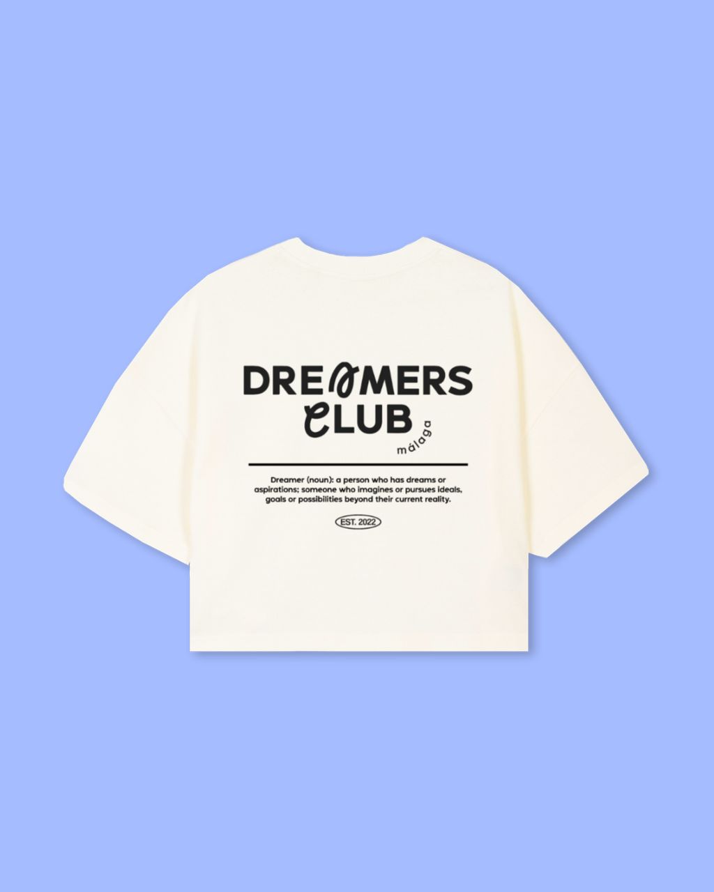 Dreamers Club Cropped Tee, Cream