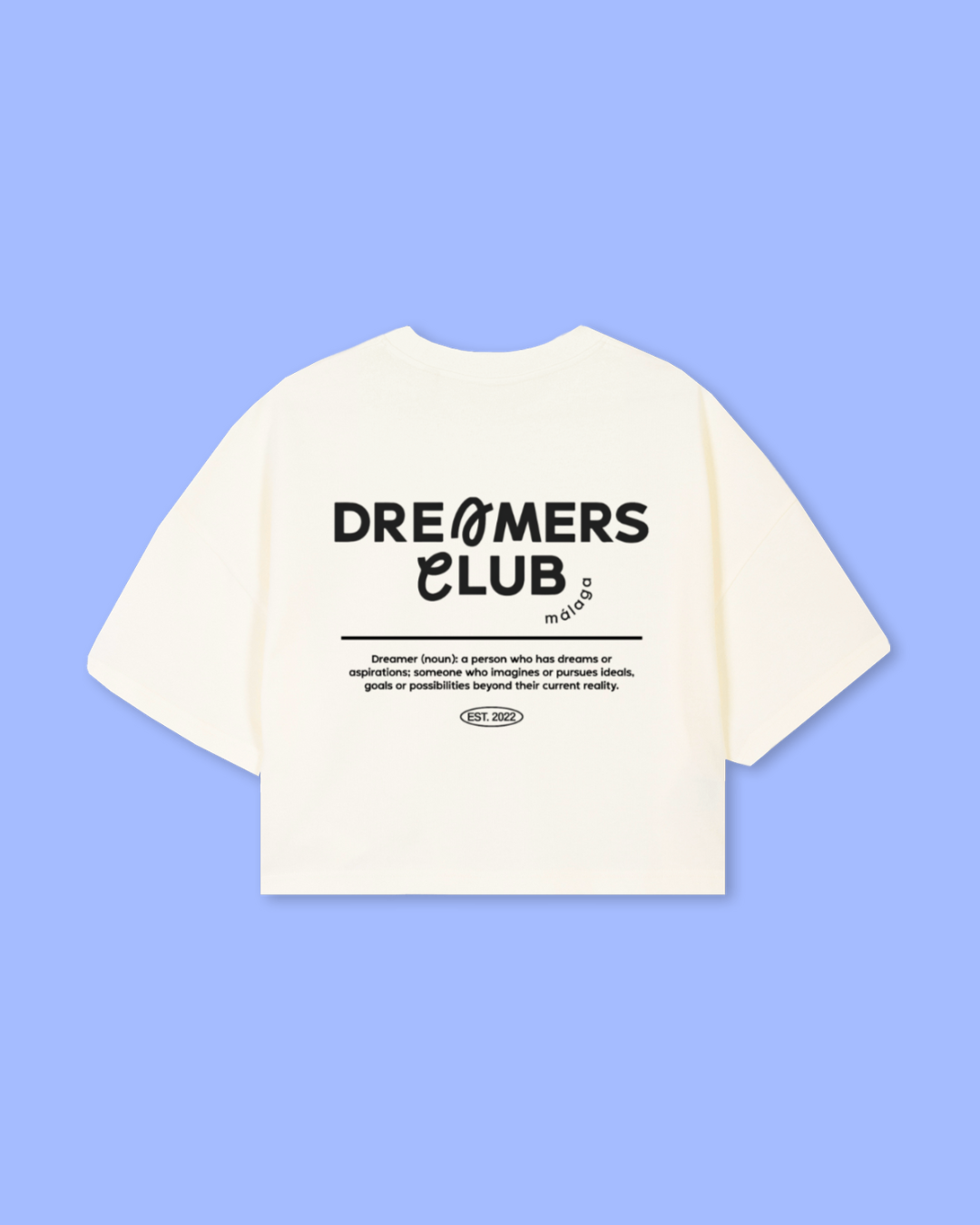 Dreamers Club Cropped Tee, Cream