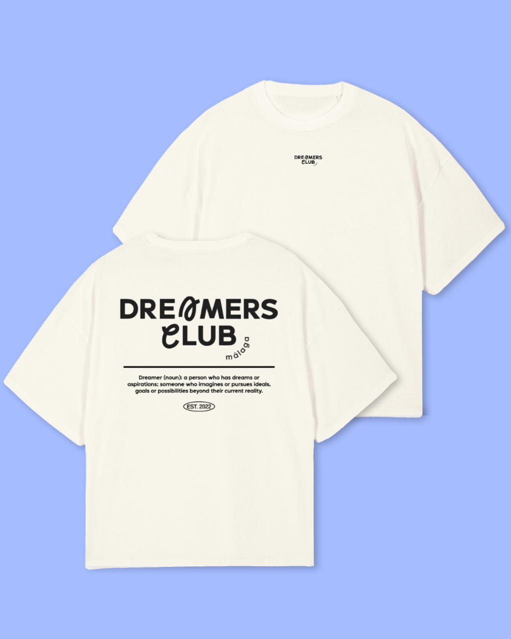Dreamers Club Oversized Tee, Cream